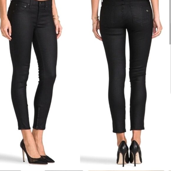 Rag and bone Zipper Capri in Cotswold (black coated) - Picture 2 of 6